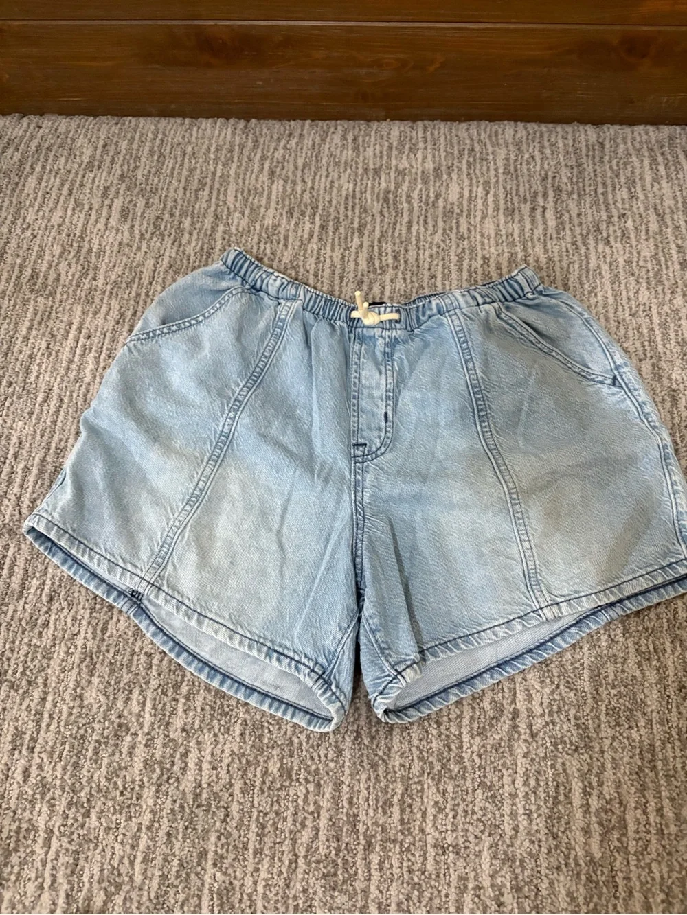 GAP Relaxed Light Blue Denim Drawstring Girls Shorts